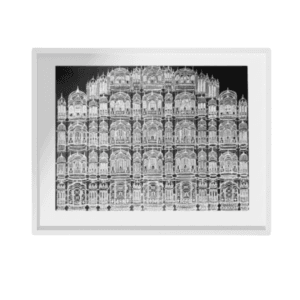 Handmade White Gelly roll Painting - "Mesmerizing Hawa Mahal", Size: 12x18Inch (A3), with Frame