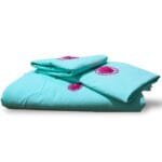 Hand embroidery work (flower motif) premium quality bedsheet with two pillow covers, Size: 90x102 inch, King size