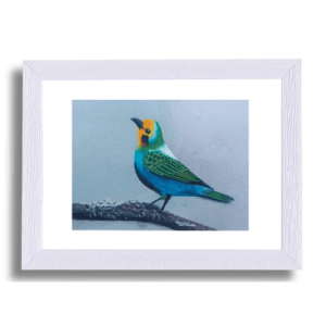 Handmade painting (Pastel color Medium), Tanager Bird, Size: 12x 18 Inch (A3 Size) with Frame