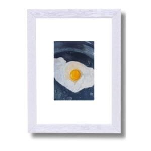 Handmade watercolor Painting - "realistic egg", Size: 6x9 Inch (A5), With Frame Size: 8x12 Inch