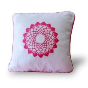 Hand Embroidery Cushion Cover with Chain-stitch (Floral Pattern) Size: - 16x16 inch, Filler included