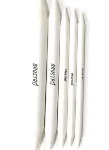 BRUSTRO Blending Stump | Set of 5 | White | Both End Pointed, Ideal for Students, Artist, Charcoal, Sketch, Drawing Tools, Smooth Blending, Mixing &Shading
