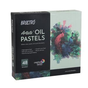 BRUSTRO Artists Oil Pastels | 48 Shades | Smooth, Multicolor, Intermixing, Bright and Intense Colors | Ideal for Students, Professionals, Non-Toxic, School.