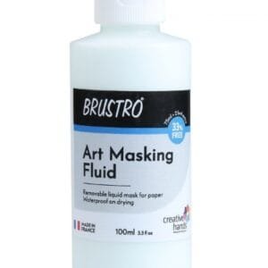 BRUSTRO Professional Art Masking Fluid | 100ml (75ml + 25ml) | Art Watercolor Tape, Ideal for Artists, Students, Working with Watercolor, Ink, Paint, Gouche Colours.