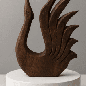 Minimalist Walnut Wood Sculpture – Handcrafted Accent for Home & Office
