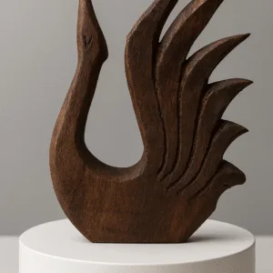 Minimalist Walnut Wood Sculpture – Handcrafted Accent for Home & Office