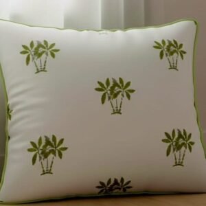 Handcrafted Nature Motif Block Printed Cotton Cushion Cover