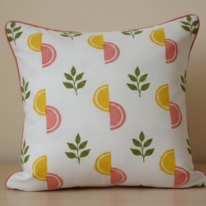 Handcrafted Fusion of Nature & Creativity Block Printed Cotton Cushion Cover