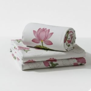 Hand-block printed bedsheet floral inspired king size set of 3