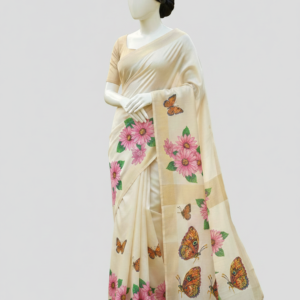 Hand-Painted Saree "Floral Inspired "