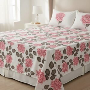 Hand-painted bedsheet "Rose inspired"