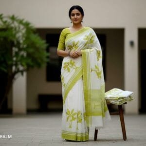 Hand block printed Saree "Nature Inspired"