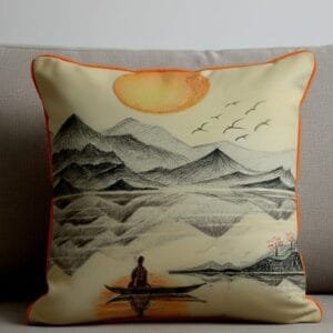 Hand painted cushion cover 16*16