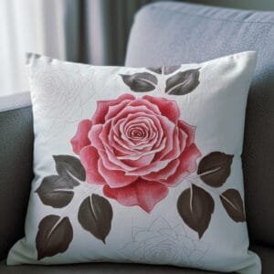 Hand painted Cushion Cover "Rose Inspired"