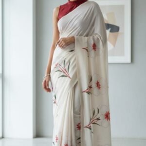 Handcrafted saree floral inspired..