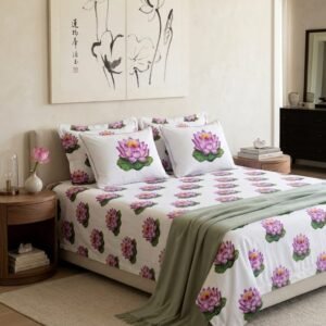 Floral block-printed bedding